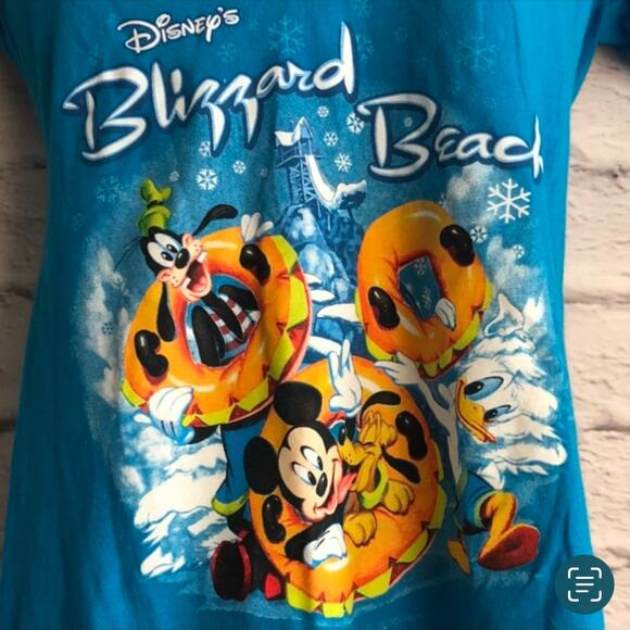 Disney Parks WDW Womens Shirt Small Blizzard Bleach T Shirt Mickey Donald Goofy - Picture 4 of 7